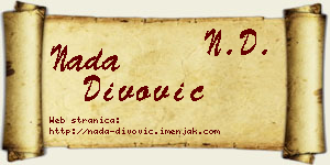 Nada Divović vizit kartica